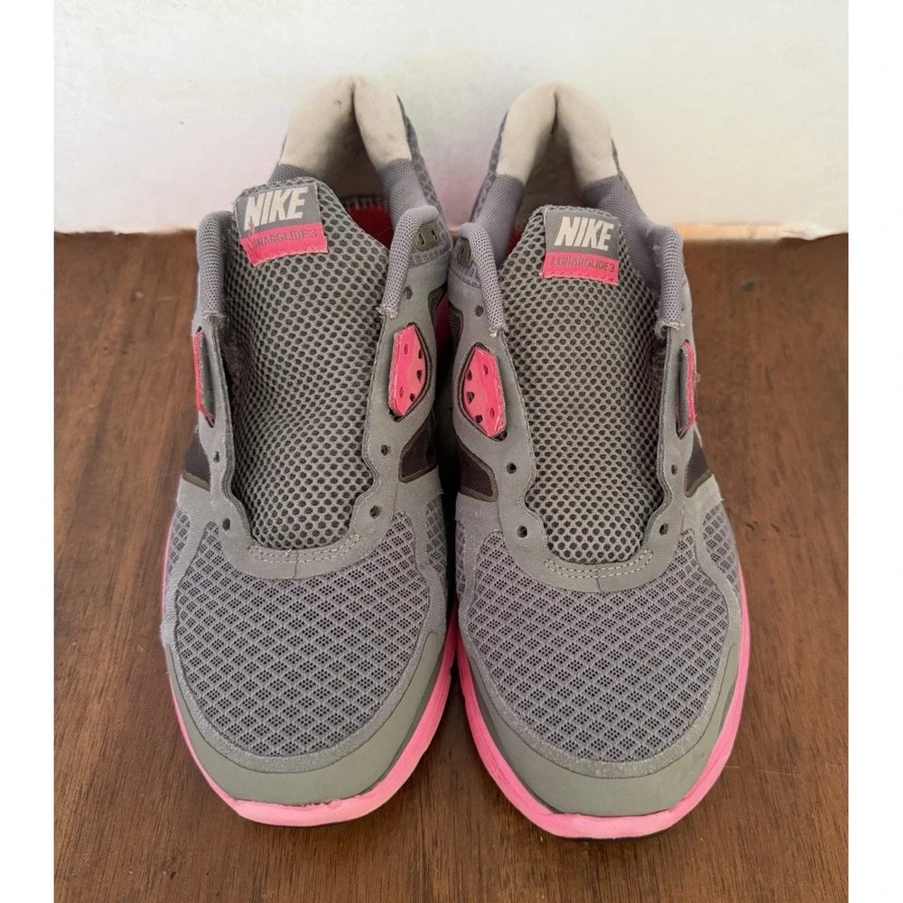 Nike Lunarglide 3 Womens Size 8.5 Gray Pink Athletic Running Shoes Sneakers